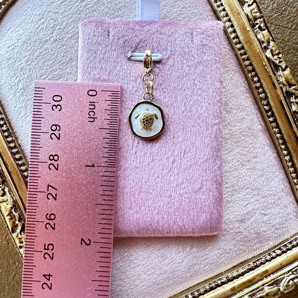 Sea Turtle Charm 18K Gold PVD Stainless Steel w/ Lobster Claw Clasp - Picture 3 of 10